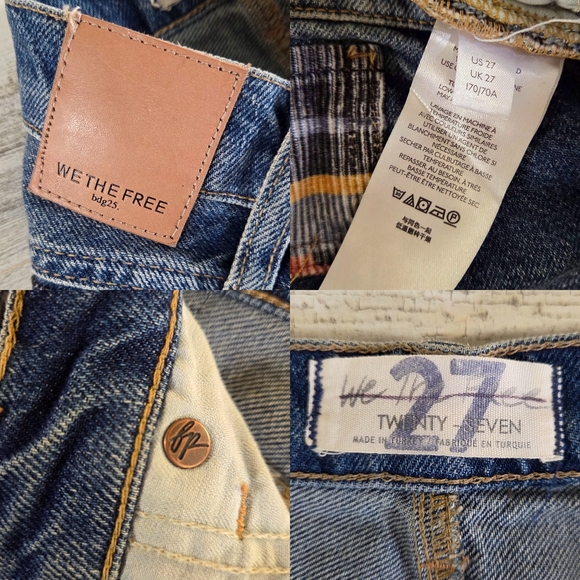 We The Free Free People Rocky Mountain Straight Leg Jeans Western Patchwork 27 - Picture 16 of 16